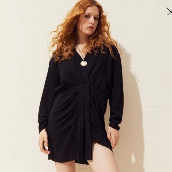 V neck mini black dress H&M - Picture 2 of 12